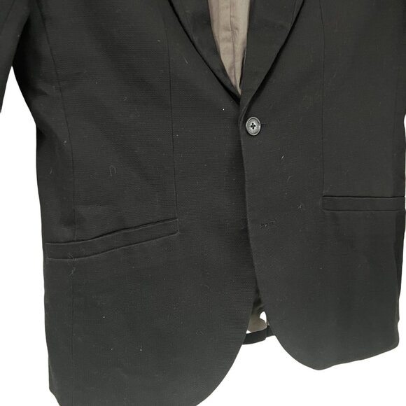 Armani Exchange Mens Black One Button Cotton Sports Coat Blazer Jacket Medium - Picture 3 of 8